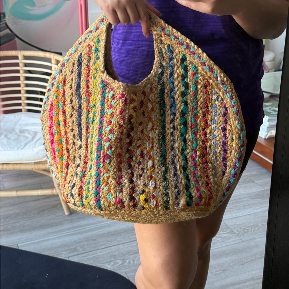 Antik Kraft Multicolor Woven Tote Bag - Picture 5 of 6